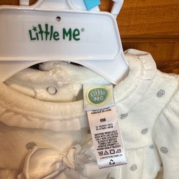 Little Me Cream and Gray Polka Dot Baby Set NWT - 6 month - Picture 3 of 5